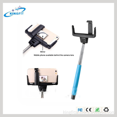 Cheap Extendable Self-Portrait Wireless Bluetooth Selfie Stick with Mirror